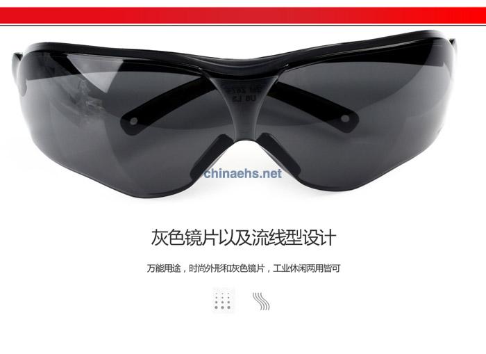 3M 10435 中國款流線型防護(hù)眼鏡（灰色鏡片，防霧）