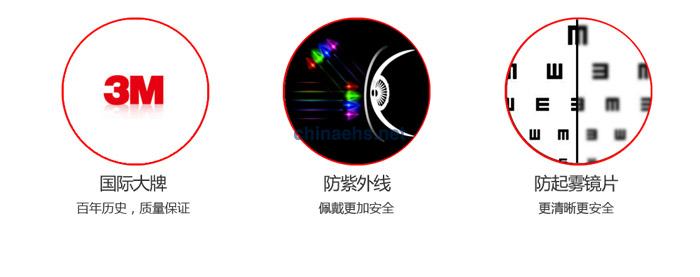 3M 10435 中國款流線型防護(hù)眼鏡（灰色鏡片，防霧）